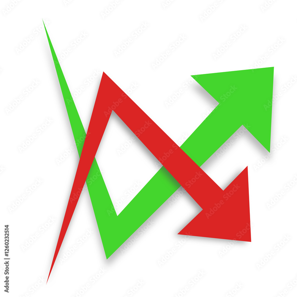 Green and Red Arrow Icons for Trends and Analytics Green and Red Arrow Icons for Trends and Analytics