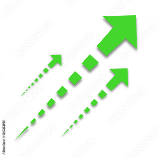 green arrow on white background