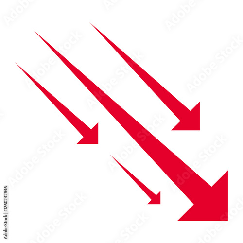 red arrow on white background