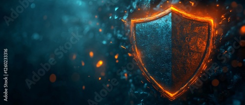 Secure Shield Icon with Hyper-Realistic Details