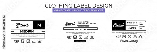 Set of Clothing label printed templates design