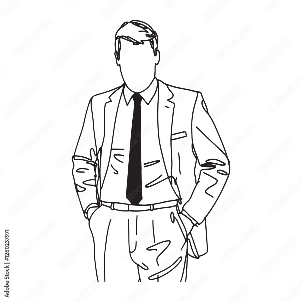 Man in Suit Silhouette - Modern Minimalist Businessman Vector - Corporate Worker Doodle - CEO Illustration - Executive Line Art
Man in Suit Silhouette - Modern Minimalist Businessman Vector - Corporate Worker Doodle - CEO Illustration - Executive Line Art