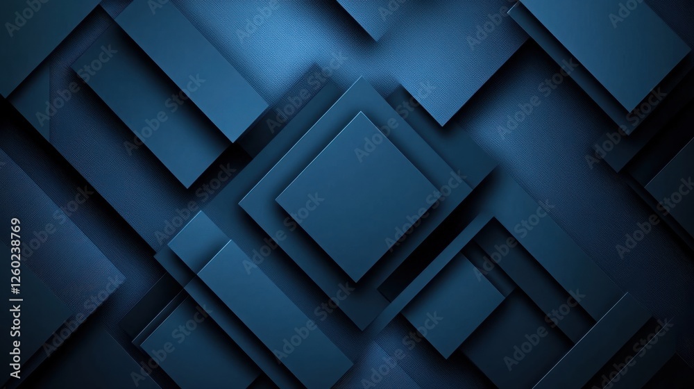 Blue Background with Linear Geometric Motifs and Elements for Design, Banner Template. White Space in the Center for Text, Modern Geometric Wallpaper with Copy Space for Stylish Visuals.