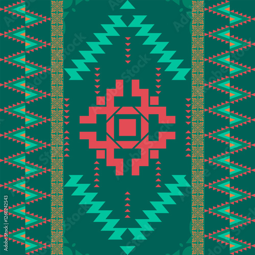 Fabric pattern native american design geometric pattern navajo , boho , american indian style pattern seamless vector for fabric patterns, curtains or home decorations.
