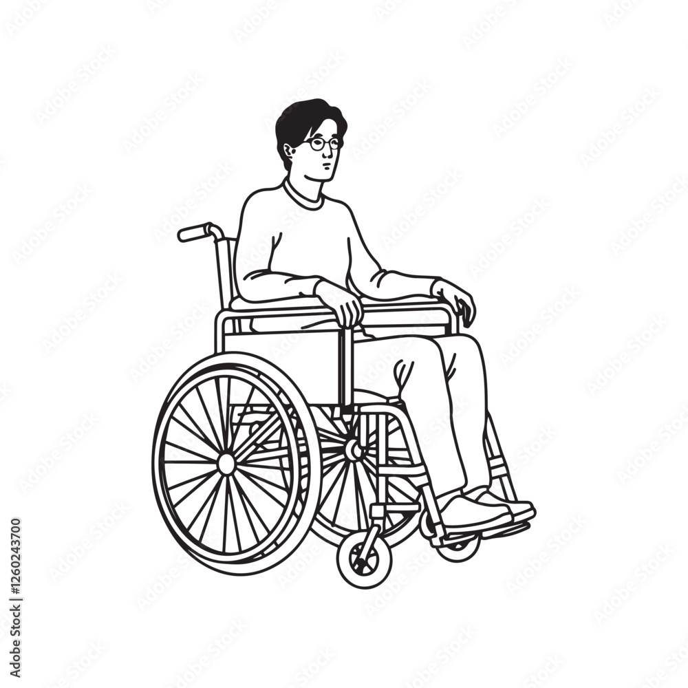 Wheelchair Silhouette of Man - Outline Drawing of a Man Sitting in a Wheelchair - Wheelchair Man Vector - Wheelchair Man Doodle - Wheelchair Illustration - Man in Wheelchair Line Art
Wheelchair Silhouette of Man - Outline Drawing of a Man Sitting in a Wheelchair - Wheelchair Man Vector - Wheelchair Man Doodle - Wheelchair Illustration - Man in Wheelchair Line Art