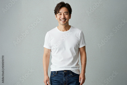 笑顔の中年男性、40代、ポートレート、ミドルエイジ