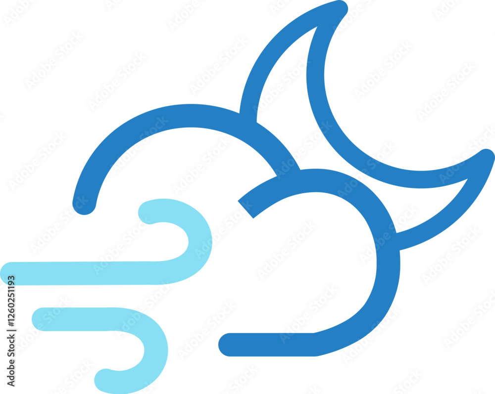 Night cloud wind icon Night cloud wind icon