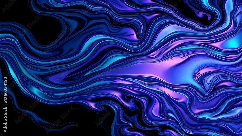 Obraz premium Shiny Iridescent Waves – Liquid Marble Texture