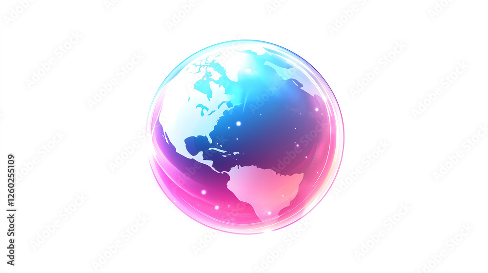 Futuristic Earth with Vibrant Energy Waves Digital Connectivity Concept Futuristic Earth with Vibrant Energy Waves Digital Connectivity Concept