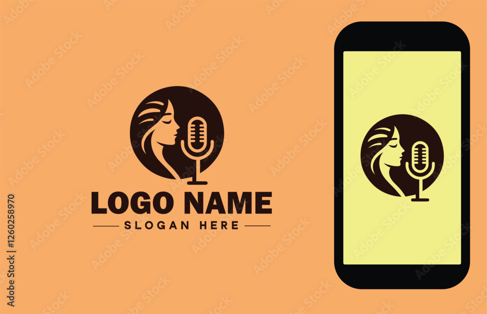 Obraz premium Voice Acting Studio icon Vocal Performance Studio Audio Dramatics Studio Sound Characterization Studio flat logo sign symbol editable vector