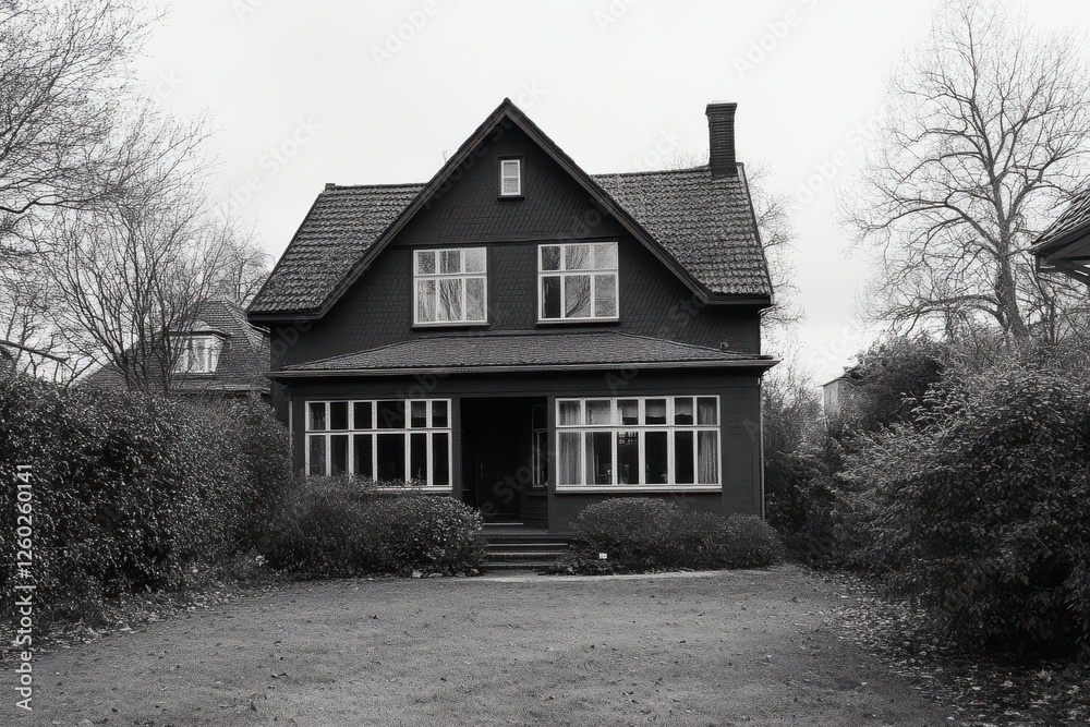 Monochromatic view of a charming house Monochromatic view of a charming house