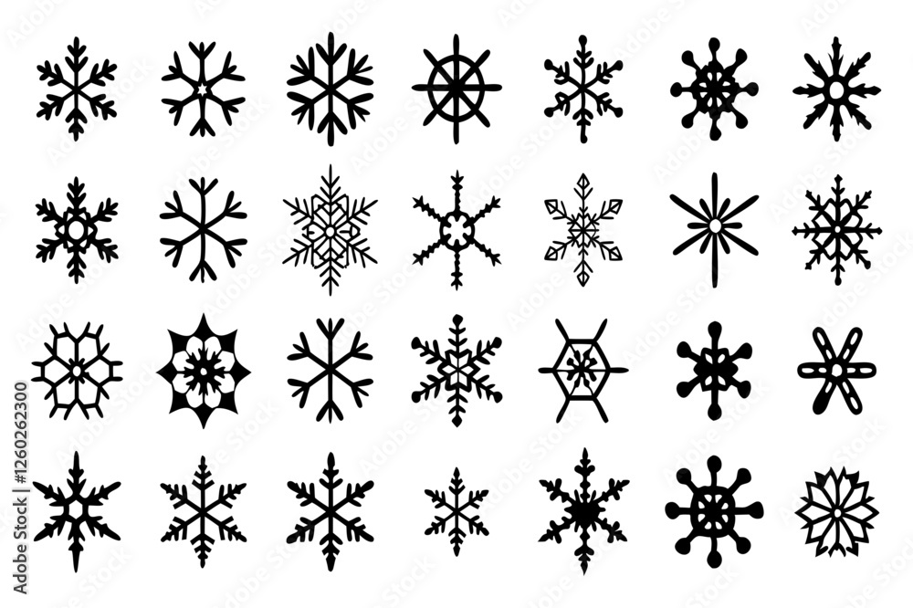 Snowflake Vector Icons set– for winter holiday decoration, Christmas & New Year | SVG Collection Snowflake Vector Icons set– for winter holiday decoration, Christmas & New Year | SVG Collection