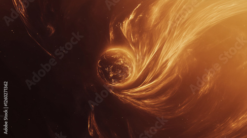 Glowing sphere with swirling energy, revealing Earth's mantle mysteries and hidden geological forces
