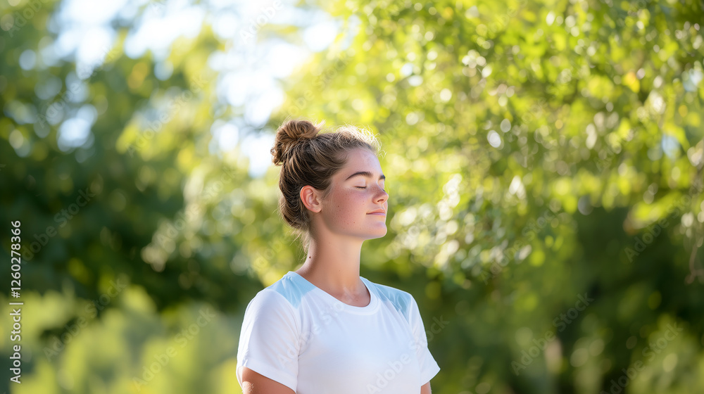 A slow breath under the sun, embracing inner calm A slow breath under the sun, embracing inner calm