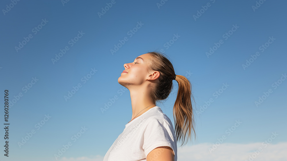 A peaceful moment of self-care under the soft sunlight A peaceful moment of self-care under the soft sunlight