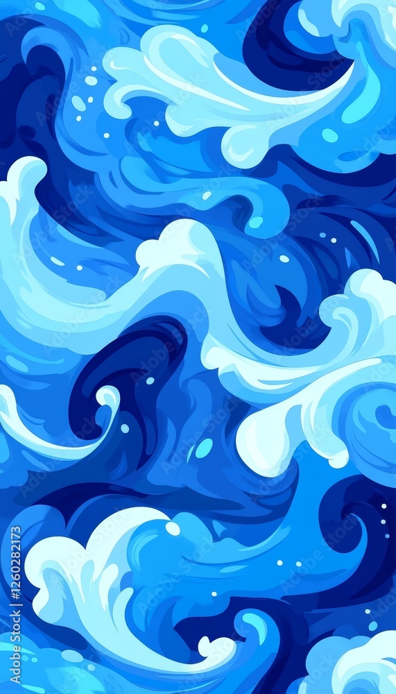 Abstract Background, Swirling Blue Shapes, Flowing Lines, Bright, Vivid Colors, Vector Illustration Abstract Background, Swirling Blue Shapes, Flowing Lines, Bright, Vivid Colors, Vector Illustration