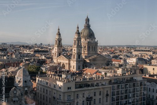 St Stephen Basilica, Budapest, Hungary. Aerial view from a Ferris Wheel.