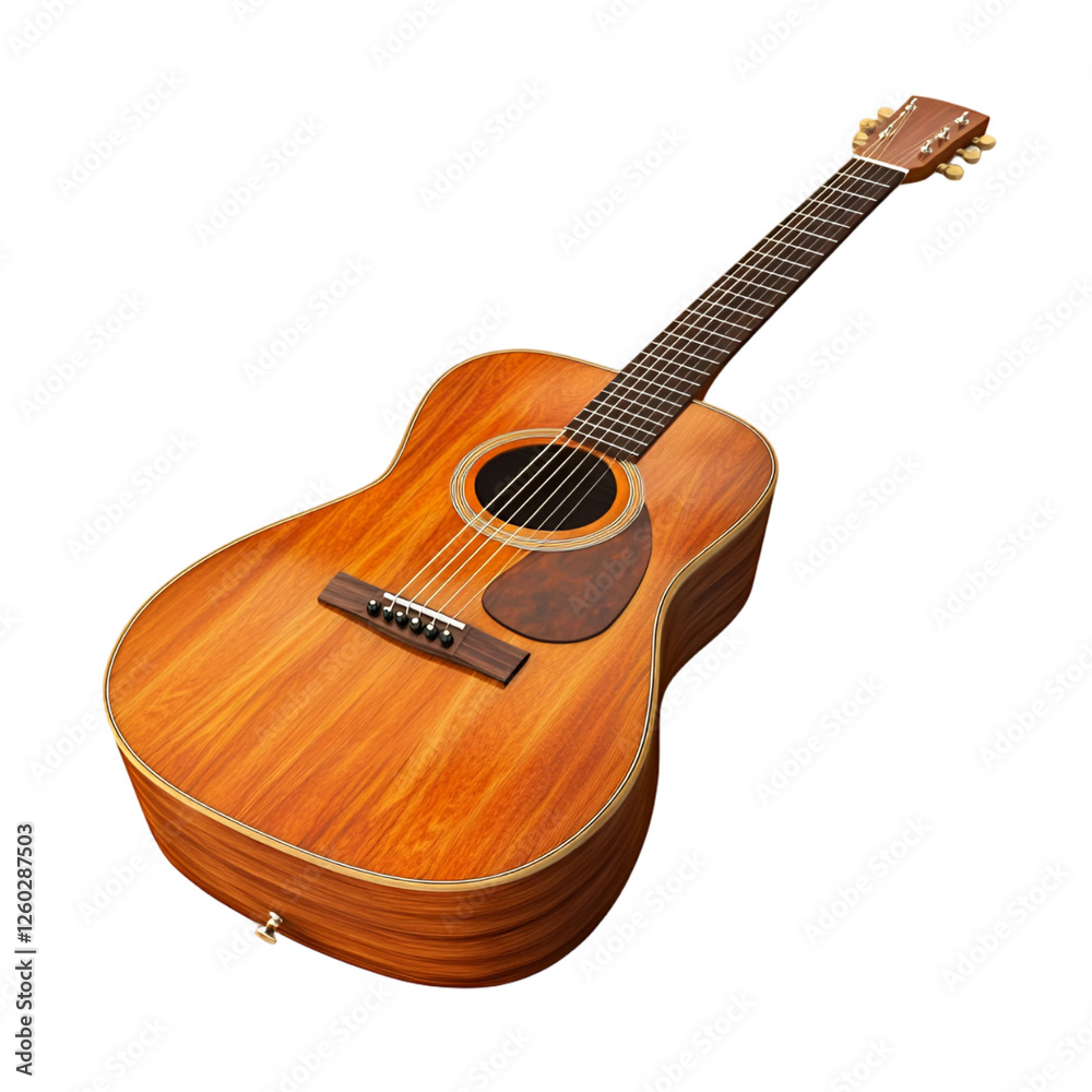 Fototapeta premium Acoustic Guitar Wooden Instrument Musical Instrument Six Strings Musical Stringed Instrument