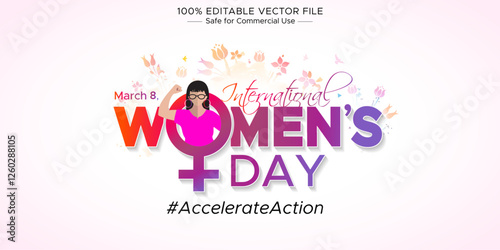 Happy Womens Day Banner. Theme for International Women's Day March 8th 2025.