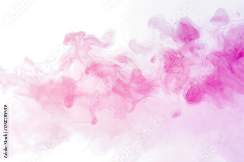 soft pink smoke clouds isolated on transparent white background photo