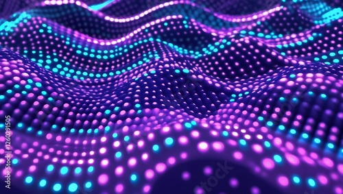 neon light waves in a dotted pattern