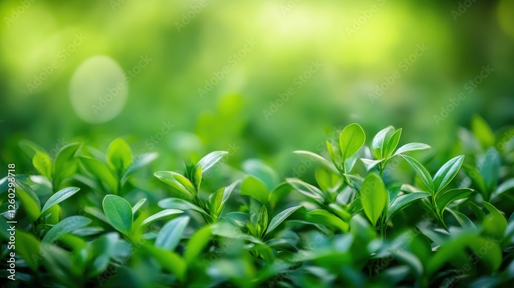 Lush green leaves, sunlight, nature backdrop Lush green leaves, sunlight, nature backdrop