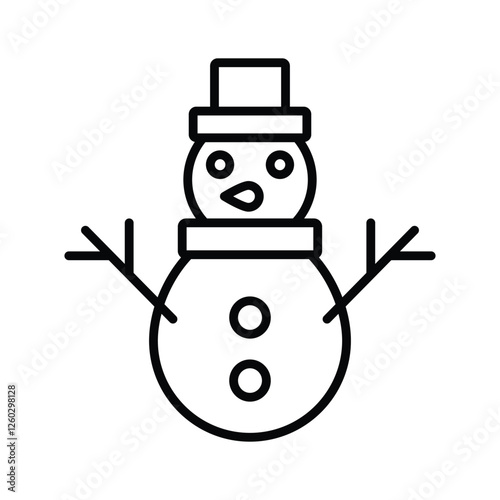 Cute snowman wearing a Santa hat, a fun winter craft icon