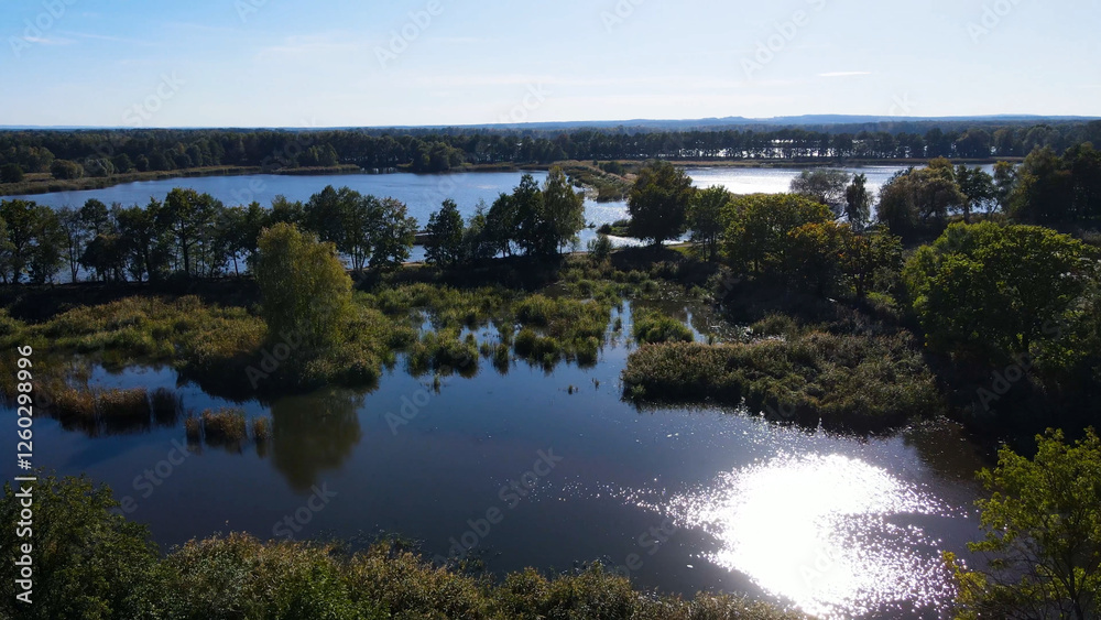 lakes autumn view from above landscape lakes autumn view from above landscape