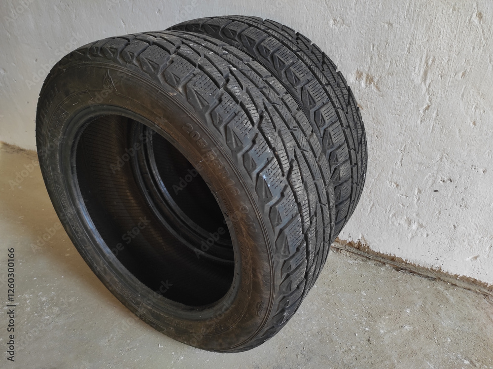 Photo Car tires. made in Ukraine. winter car tires. Asymmetric tread pattern Photo Car tires. made in Ukraine. winter car tires. Asymmetric tread pattern