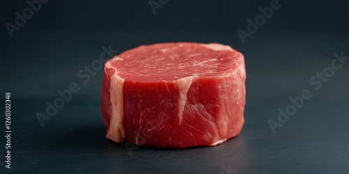 Wallpaper Mural A piece of meat is shown on a black background. The meat is cut in half and has a pinkish hue Torontodigital.ca