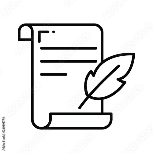 Get this amazing icon of letter quill in modern style