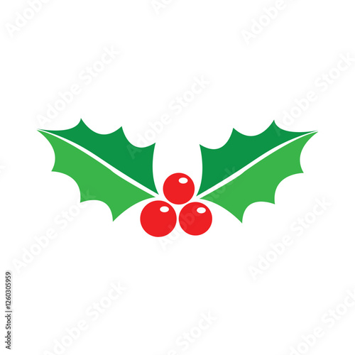 Holly berry Christmas icon. Element for design. Vector illustration