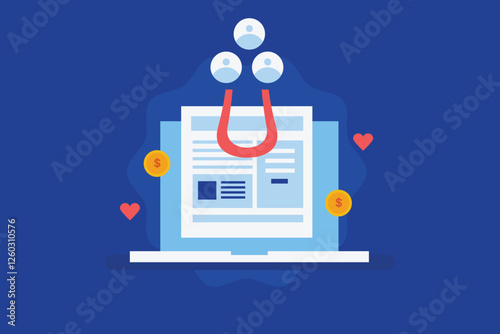 Customer retention strategy, Attracting new customers with inbound marketing, customer conversion, digital marketing concept.