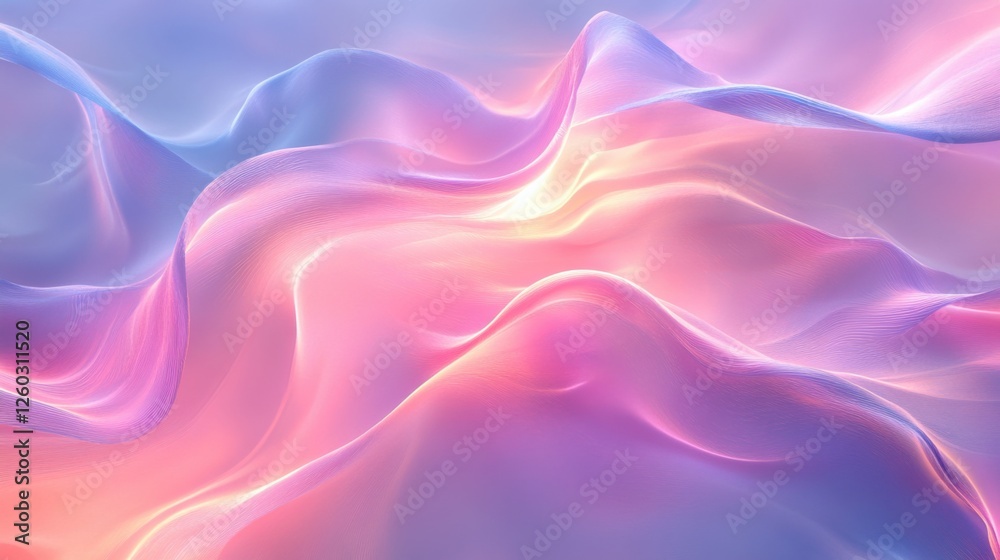 Fototapeta premium Abstract ethereal glowing waves background with ethereal glowing waves and gentle light effects. Emphasizing otherworldly ambiance and artistic fluidity, ideal for dreamy designs and soft visuals.