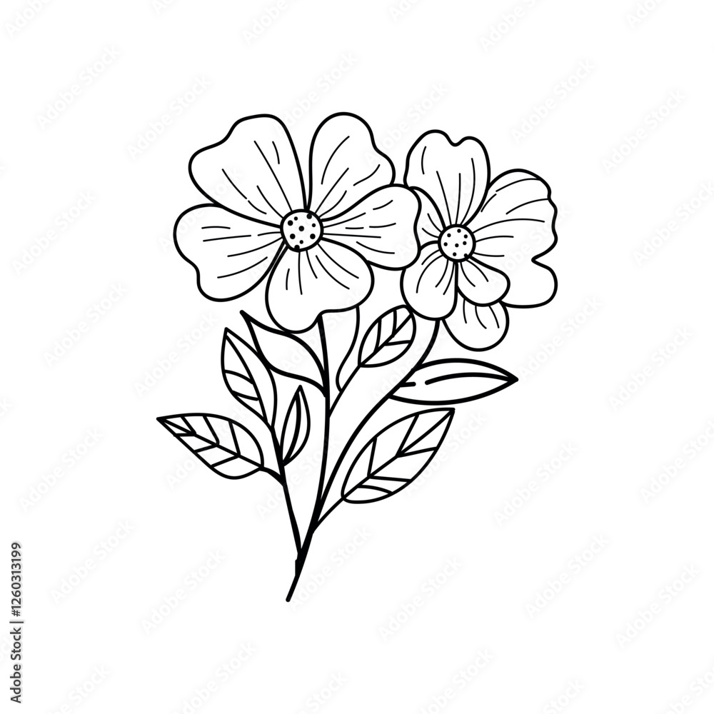 Vector illustration of a wildflower on a white background. Vector illustration of a wildflower on a white background.