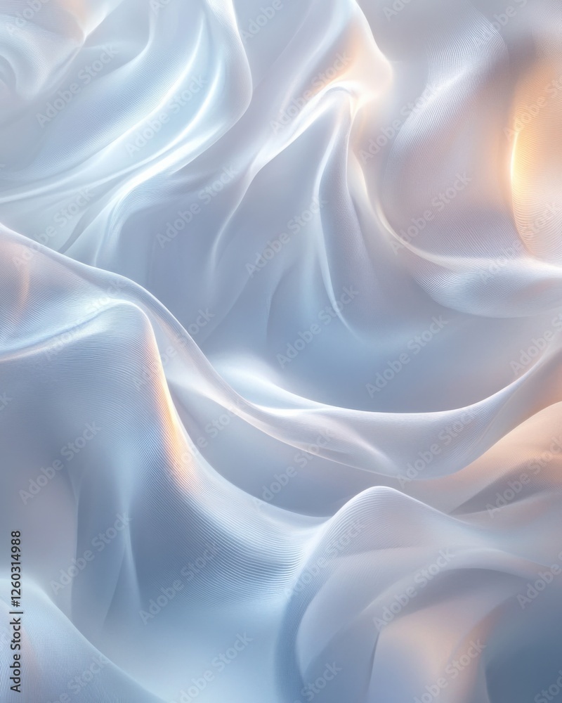 Fototapeta premium Abstract ethereal light waves background with ethereal light waves and soft color transitions. Emphasizing modern serenity and artistic refinement, ideal for soothing visuals and elegant designs.