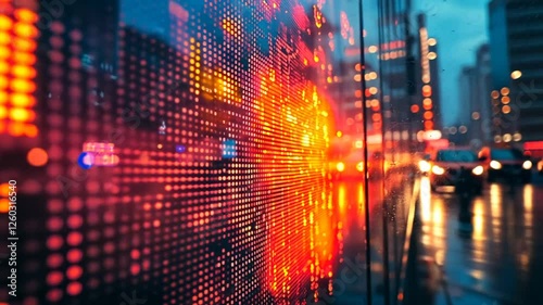 Wallpaper Mural City night, stock market data, screen, reflections, traffic, finance Torontodigital.ca