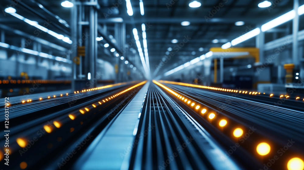A high-detail shot of a conveyor belt, where precision machinery connects intricate circuit pathways, as automated sensors verify component alignment. A high-detail shot of a conveyor belt, where precision machinery connects intricate circuit pathways, as automated sensors verify component alignment.