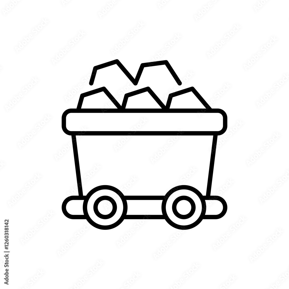 Mine cart outline icons, minimalist vector illustration ,simple transparent graphic element .Isolated on white background Mine cart outline icons, minimalist vector illustration ,simple transparent graphic element .Isolated on white background
