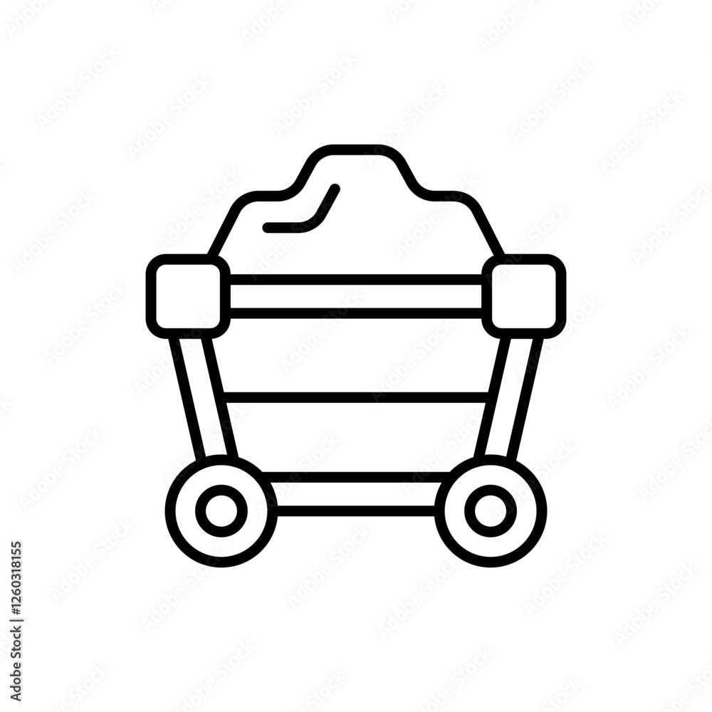 Mine cart outline icons, minimalist vector illustration ,simple transparent graphic element .Isolated on white background Mine cart outline icons, minimalist vector illustration ,simple transparent graphic element .Isolated on white background