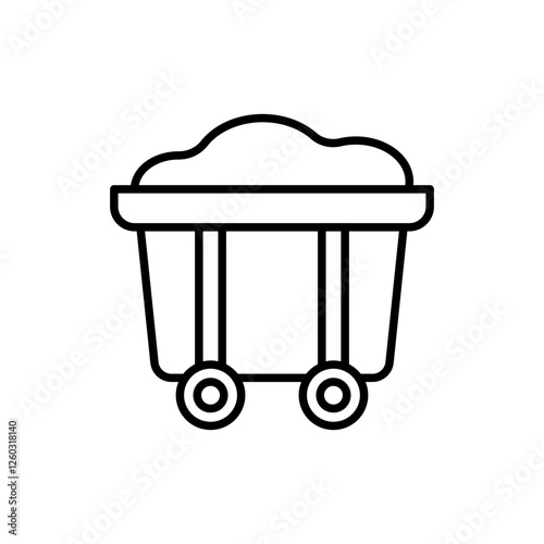 Mine cart outline icons, minimalist vector illustration ,simple transparent graphic element .Isolated on white background