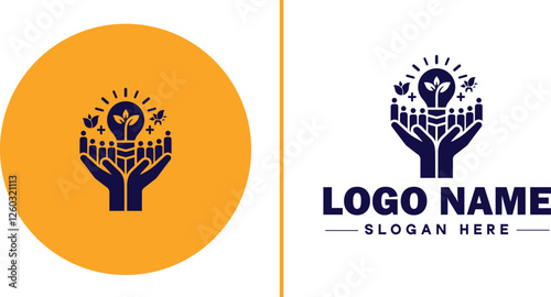 Volunteer Organization icon Nonprofit organization Charitable organization Community service group flat logo sign symbol editable vector