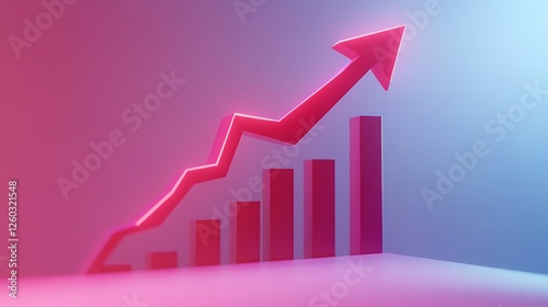 Free Download Digital Financial Growth Chart with Upward Arrow, A digital representation of a financial growth chart with an upward arrow - GFXLoad