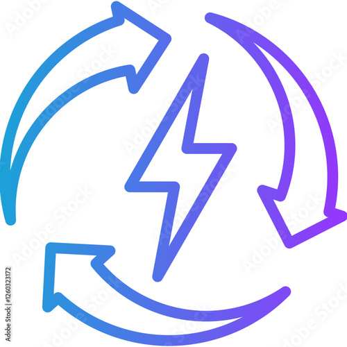 Recharge line gradient icon