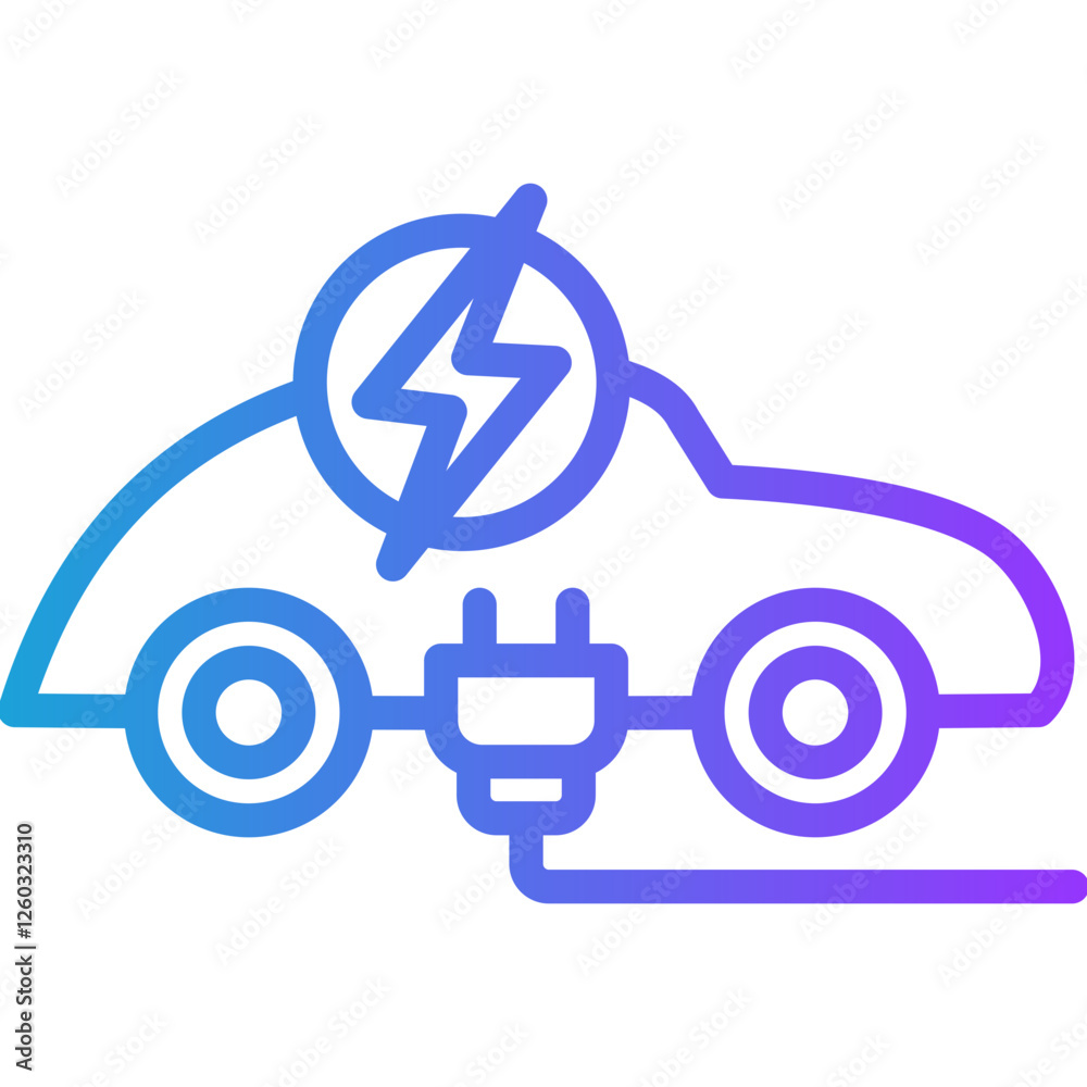 Electric Car line gradient icon Electric Car line gradient icon