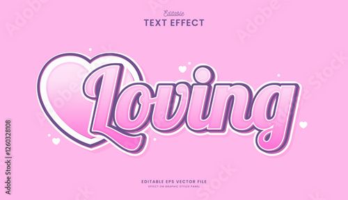 decorative love heart editable text effect design