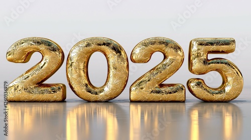 Happy New Year 2025: Luxury Gold Number Design photo