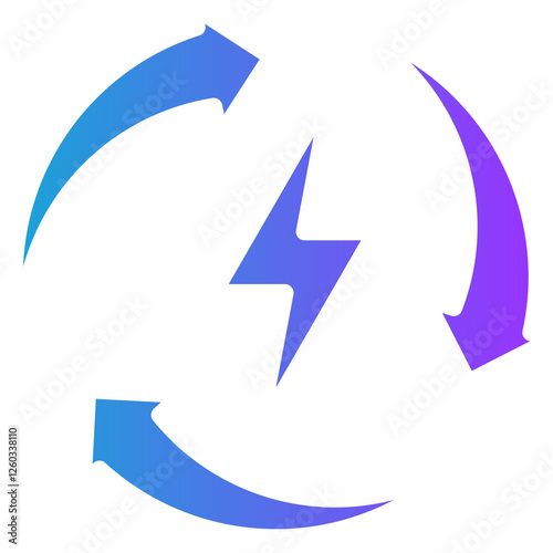 Recharge glyph gradient icon