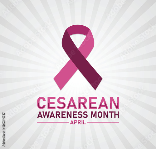 Cesarean Awareness Month Vector illustration. April.  Holiday concept. Template for background, banner, card, poster with text inscription.