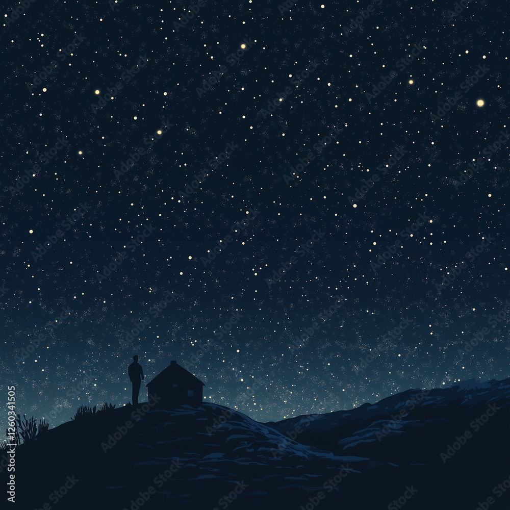 Fototapeta premium starry sky, background, night, landscape